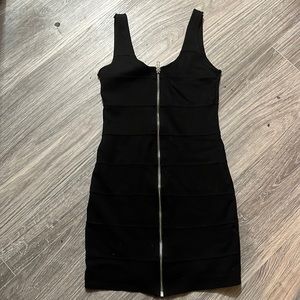 Black Zipper Front Dress